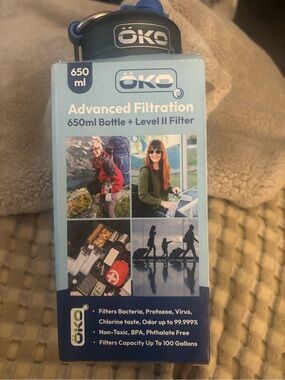 Advanced Filtration 650ml Water Bottle - Blue
